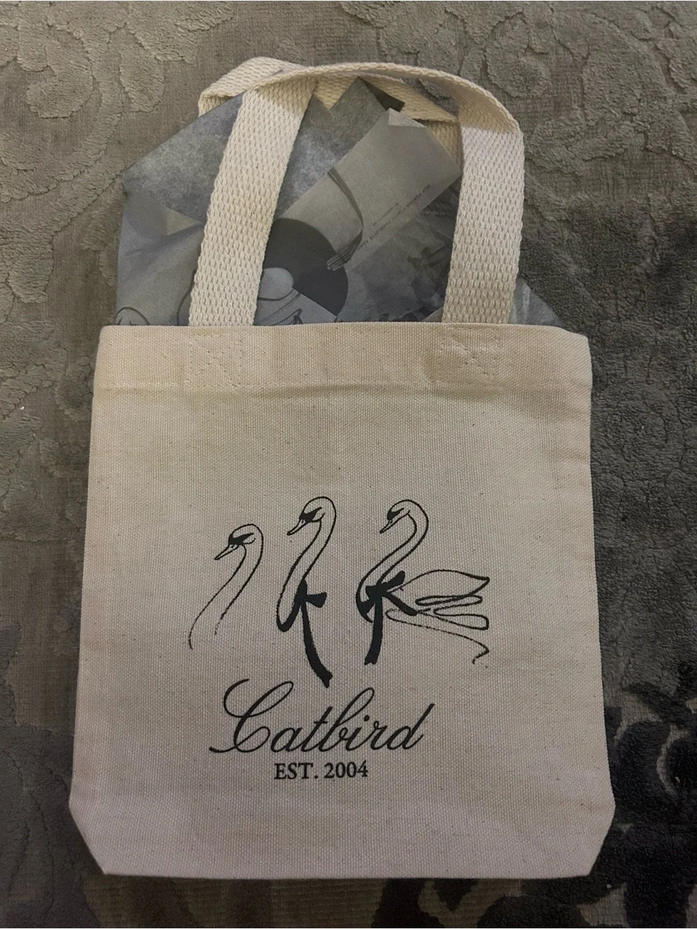 NEW Catbird Natural Canvas Tote with Swan Illustration + Swag & Discount Code